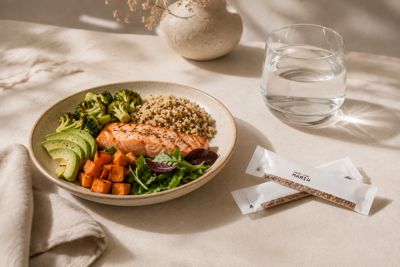 NovoShapies Sachet mit Heidelbeeren und Wasser
